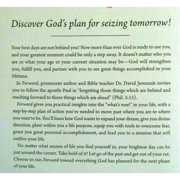 Forward: Discovering God's Presence And Purpose In Your Tomorrow David Jeremiah - Picture 3 of 4
